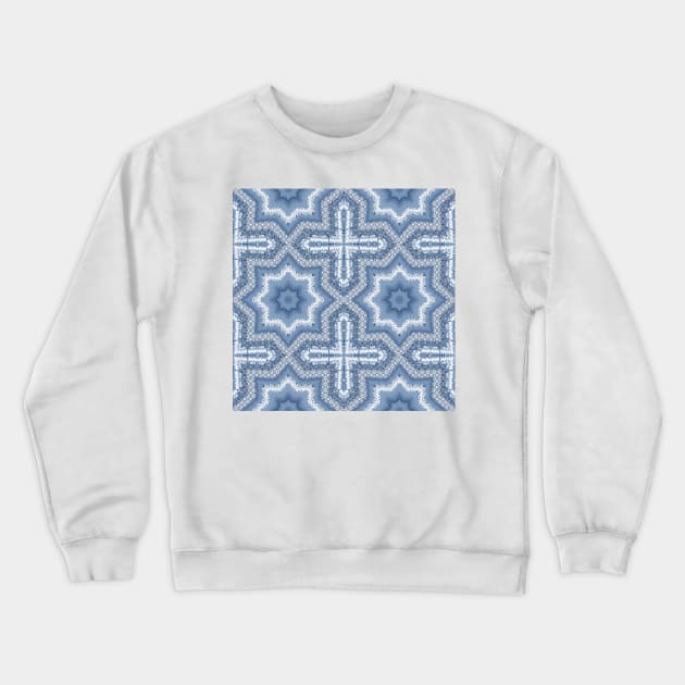 Textured Shibori Tile Pattern Crewneck Sweatshirt by justrachna